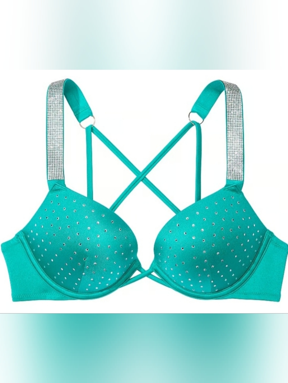 "Various Sizes" VS Swim Diamanté Shine Strap Bombshell Bikini Top Capri Sea